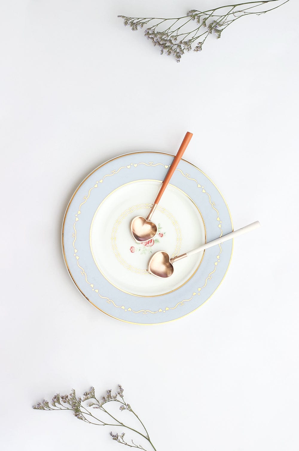 Little Hearts Dessert Spoons With Enamel Handle Set of 6 - The Wishing Chair