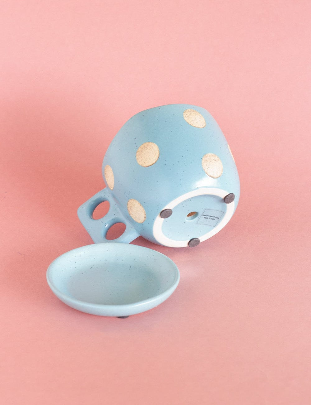 Madhatter Polka Dot Teacup Planter- Blue - The Wishing Chair