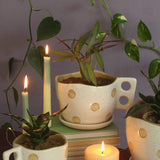 Madhatter Polka Dot Teacup White Planter - The Wishing Chair