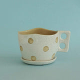 Madhatter Polka Dot Teacup White Planter - The Wishing Chair