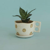 Madhatter Polka Dot Teacup White Planter - The Wishing Chair