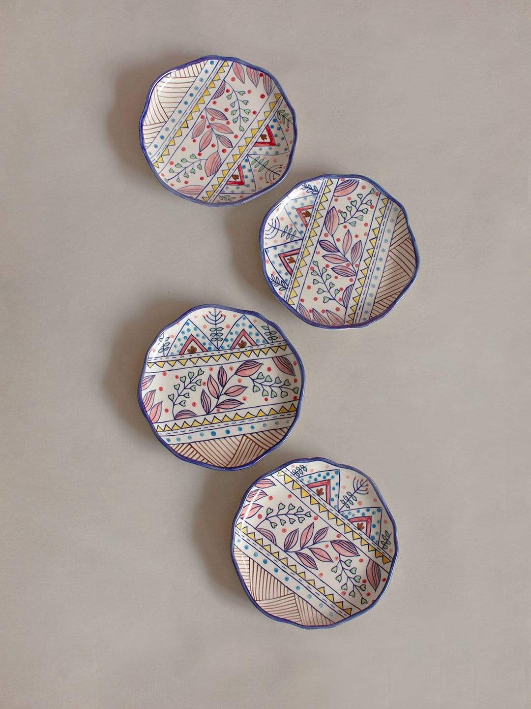 Magnolia Sky Handpainted Dessert Plates - Set Of 4 - The Wishing Chair