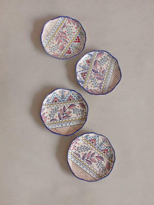 Magnolia Sky Handpainted Dessert Plates - Set Of 4 - The Wishing Chair
