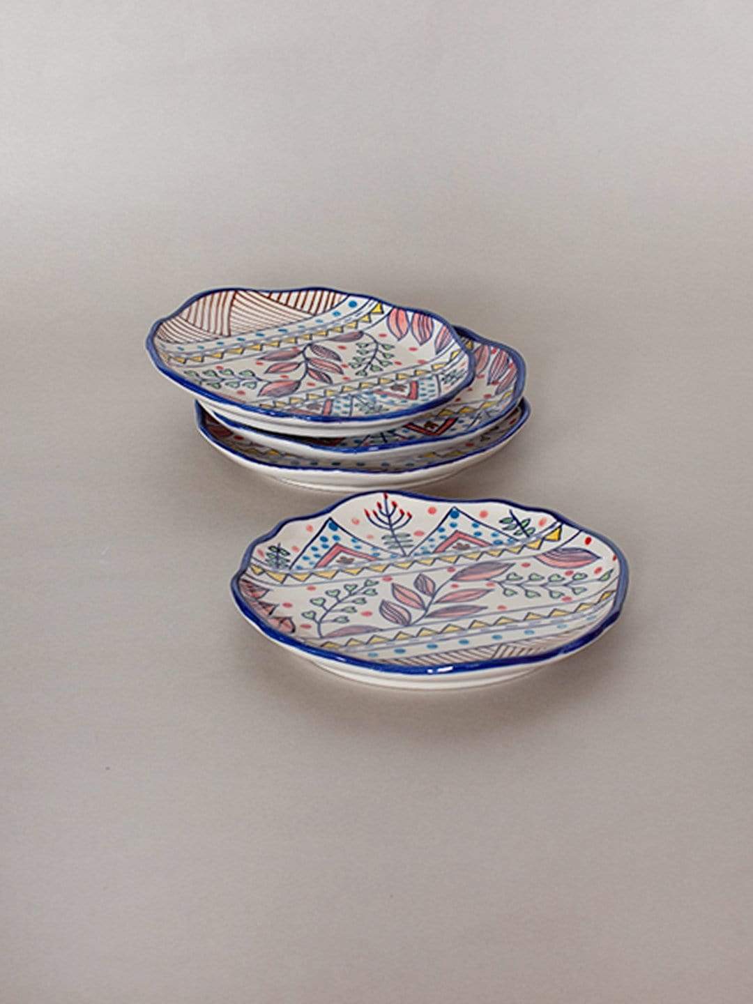Magnolia Sky Handpainted Dessert Plates - Set Of 4 - The Wishing Chair