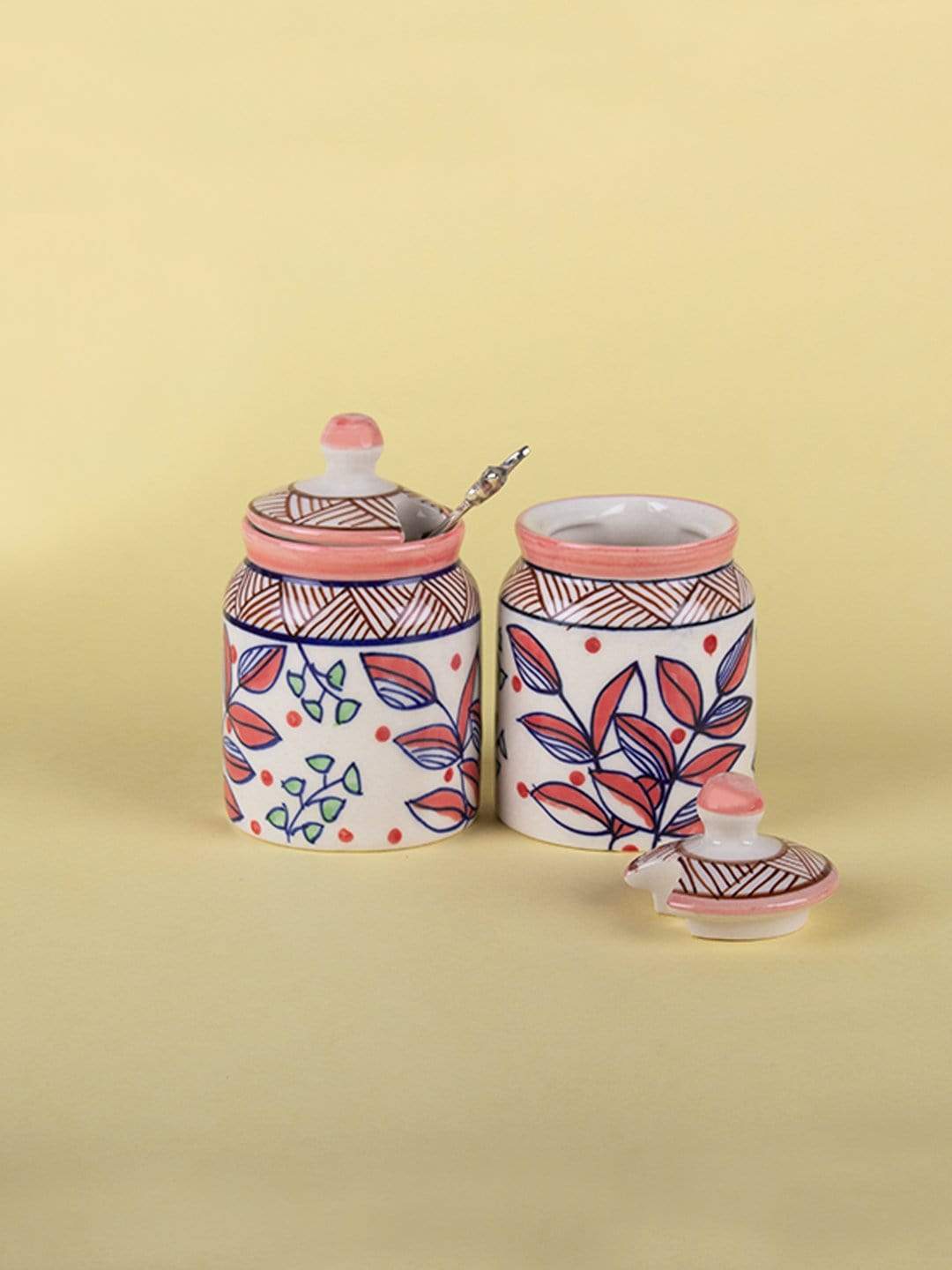 Magnolia Sky Handpainted Pickle Jars- Set Of 2 - The Wishing Chair