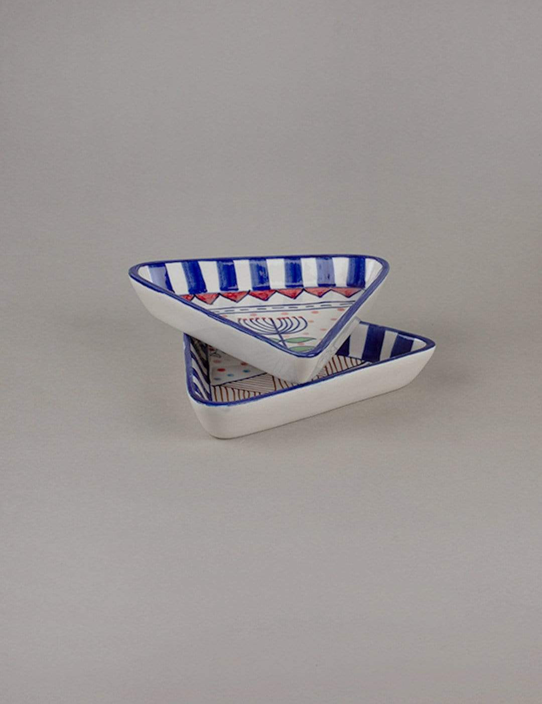 Magnolia Sky Handpainted Triangle Plates - Set Of 2 - The Wishing Chair