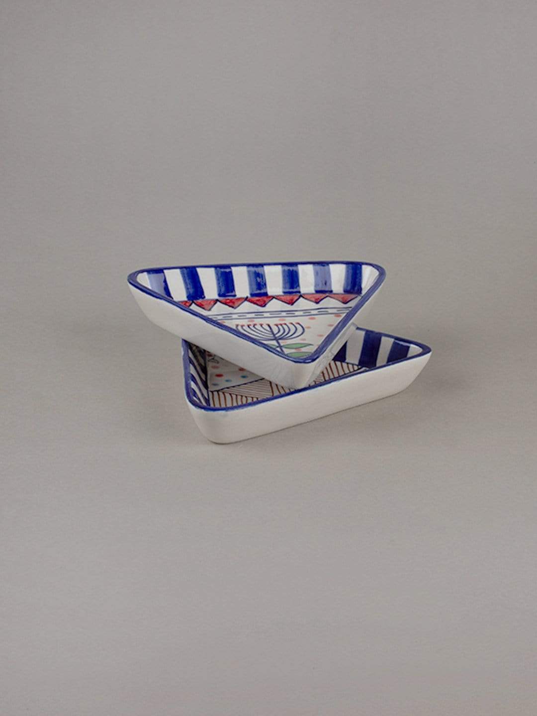 Magnolia Sky Handpainted Triangle Plates - Set Of 2 - The Wishing Chair