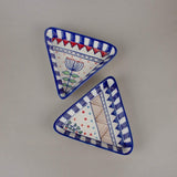 Magnolia Sky Handpainted Triangle Plates - Set Of 2 - The Wishing Chair