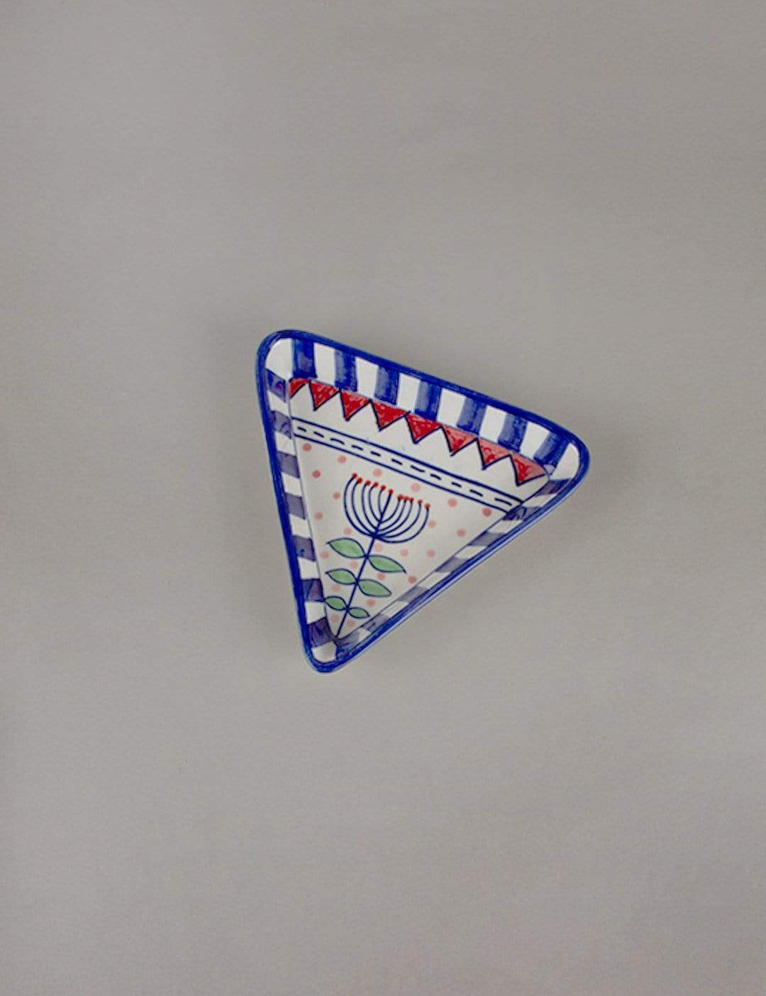 Magnolia Sky Handpainted Triangle Plates - Set Of 2 - The Wishing Chair