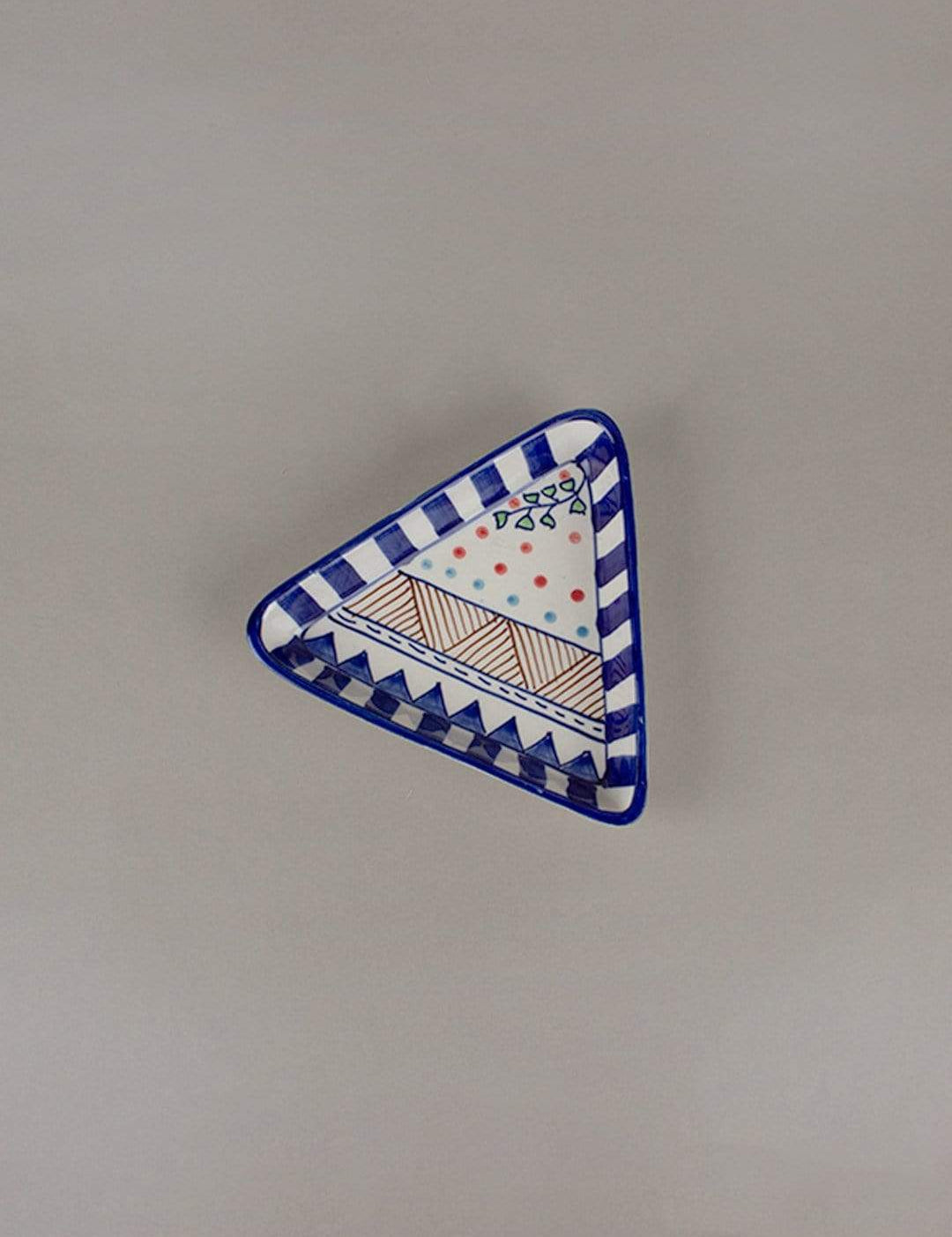 Magnolia Sky Handpainted Triangle Plates - Set Of 2 - The Wishing Chair