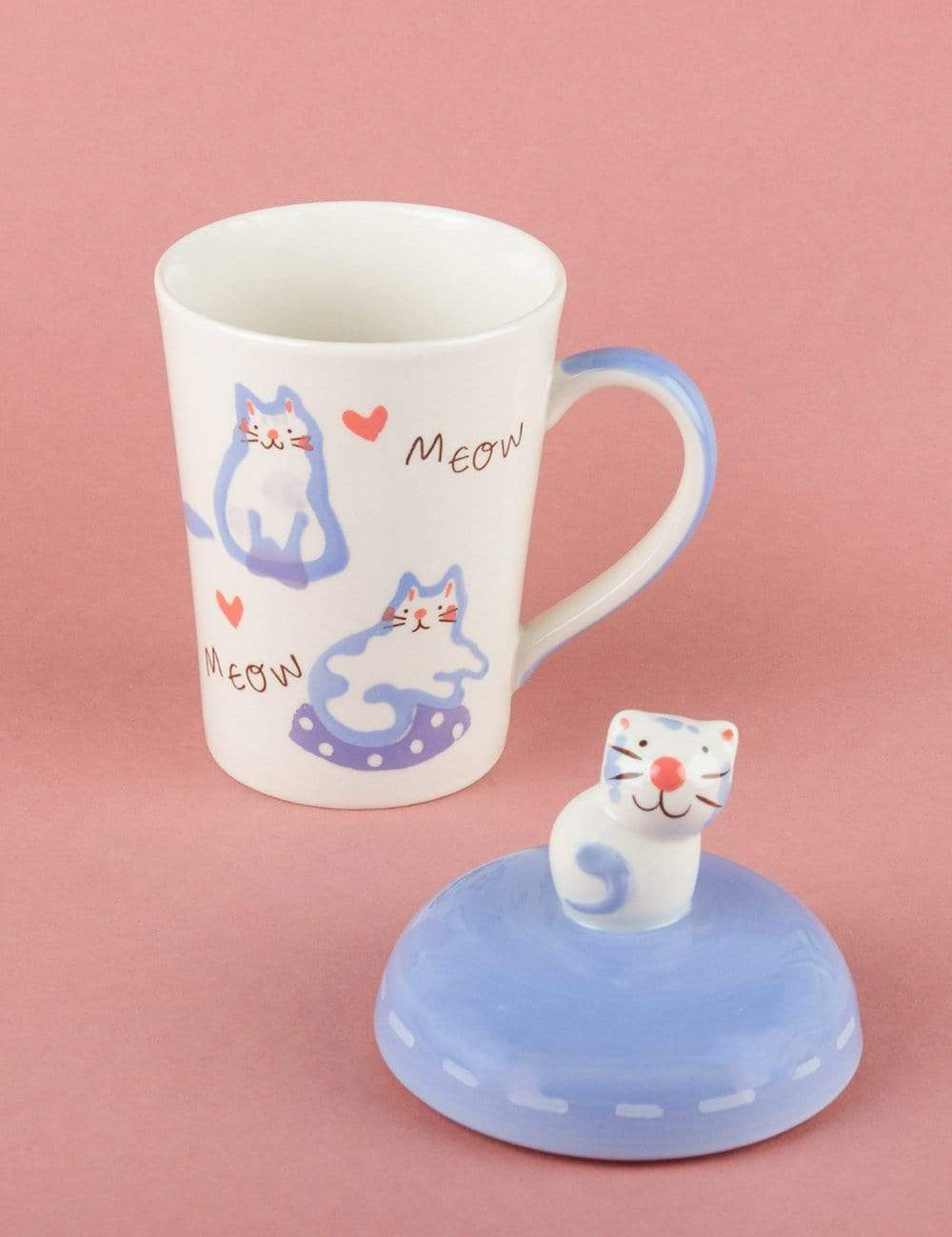 Meow Handpainted Mug with Lid - The Wishing Chair