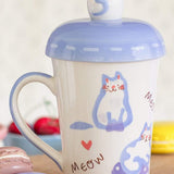 Meow Handpainted Mug with Lid - The Wishing Chair