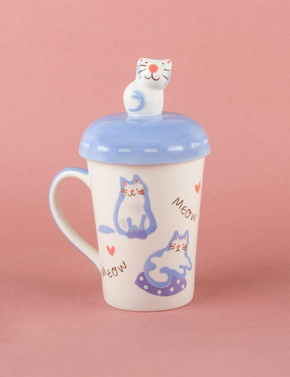 Meow Handpainted Mug with Lid - The Wishing Chair