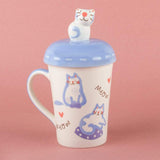 Meow Handpainted Mug with Lid - The Wishing Chair
