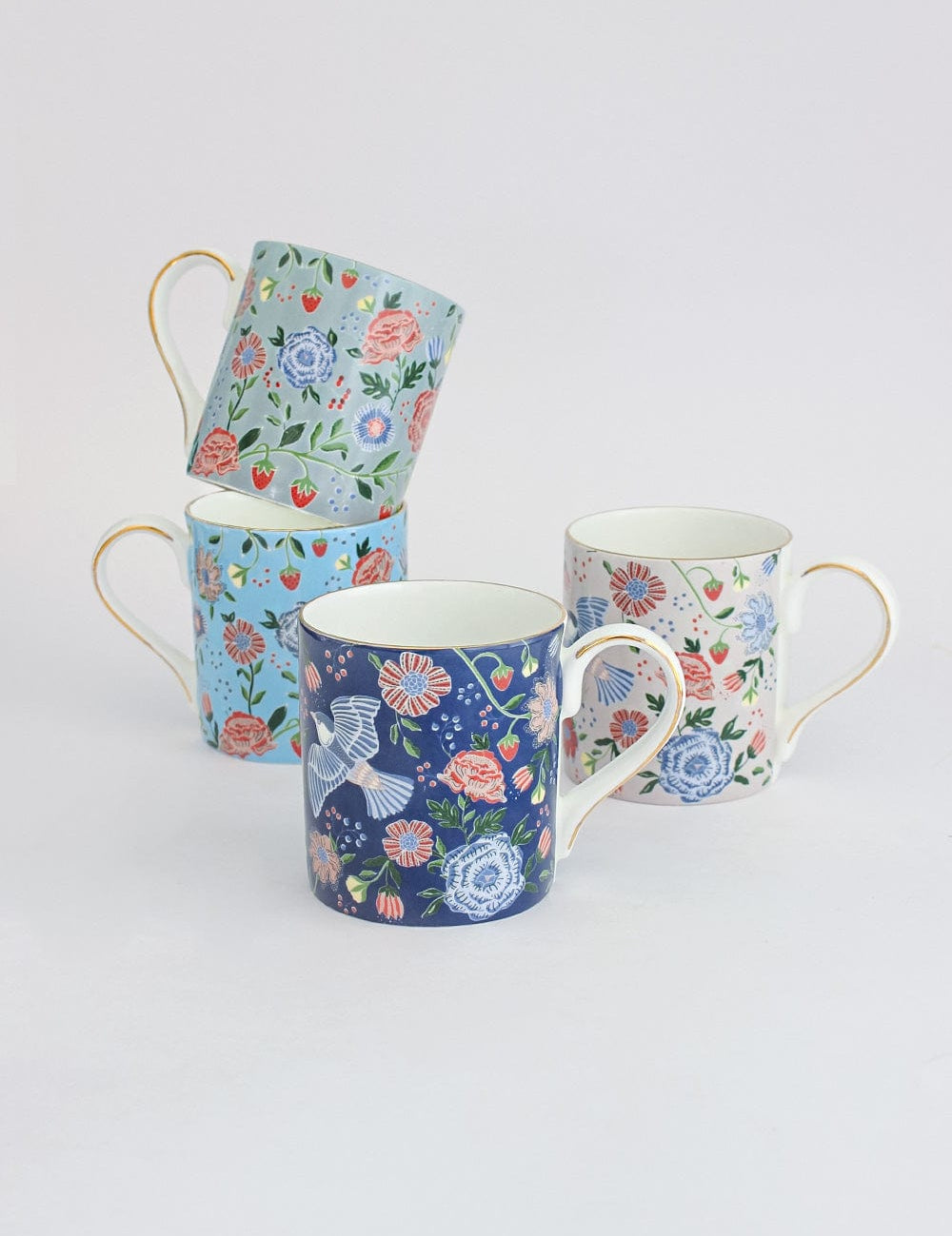 Midsummer Fine China Tea Mugs - Set of 4 - The Wishing Chair