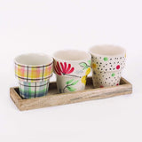 Miss Sunshine Planters With Wooden Tray -set Of 3 - The Wishing Chair