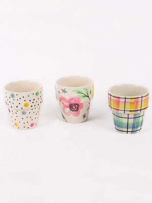 Miss Sunshine Planters With Wooden Tray -set Of 3 - The Wishing Chair
