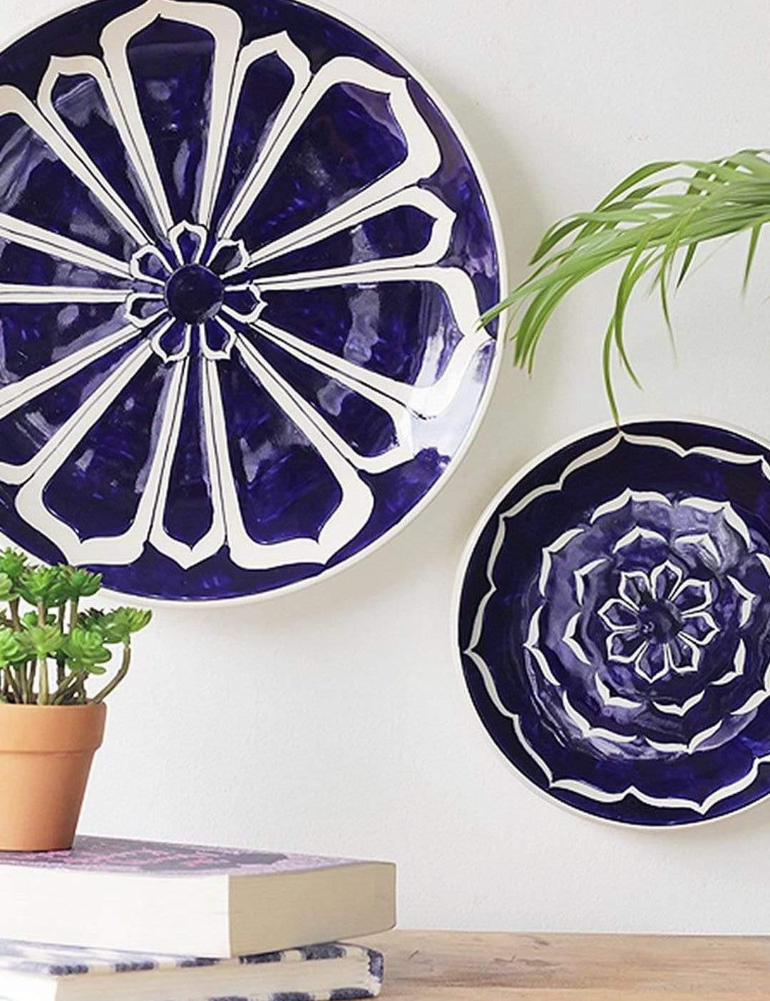 Mood Indigo Handpainted Stoneware Wall Plate / 10 Inches - The Wishing Chair