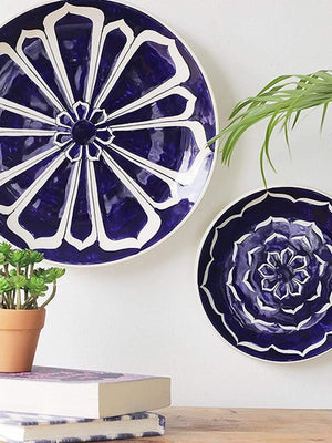 Mood Indigo Handpainted Stoneware Wall Plate / 10 Inches - The Wishing Chair