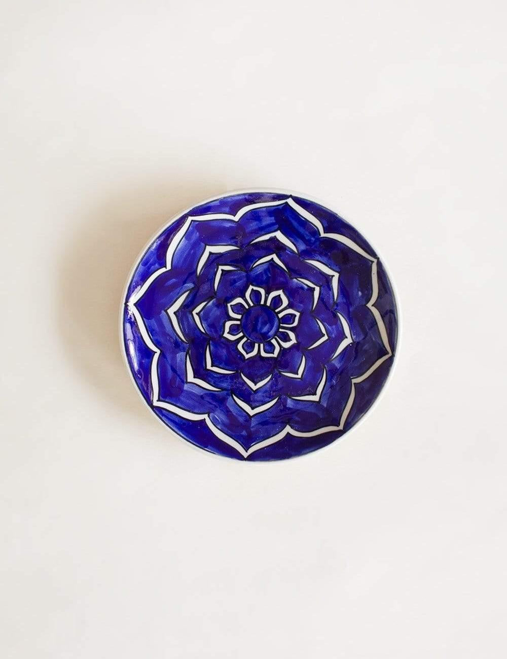 Mood Indigo Handpainted Stoneware Wall Plate / 7 Inches - The Wishing Chair