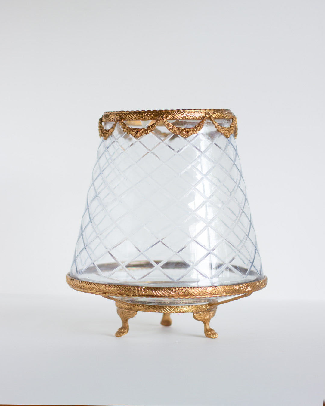 Moon Garden Glass & Metal Hurricane