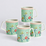 Endless Summer Floral Ceramic Mugs - Set of 4