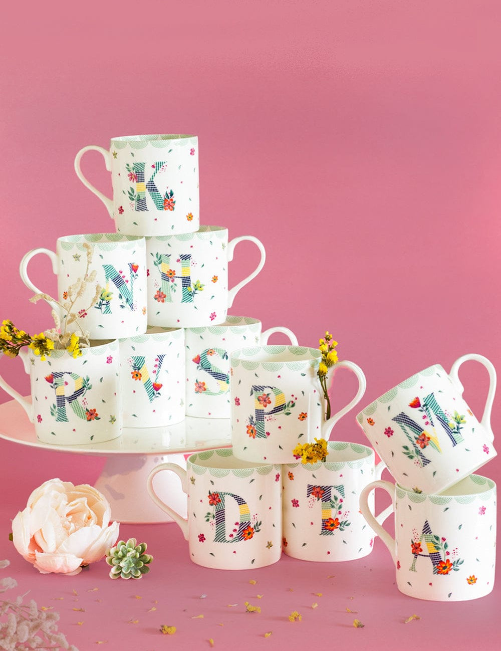 Polka Dots Monogram Mug - A To Z - The Wishing Chair