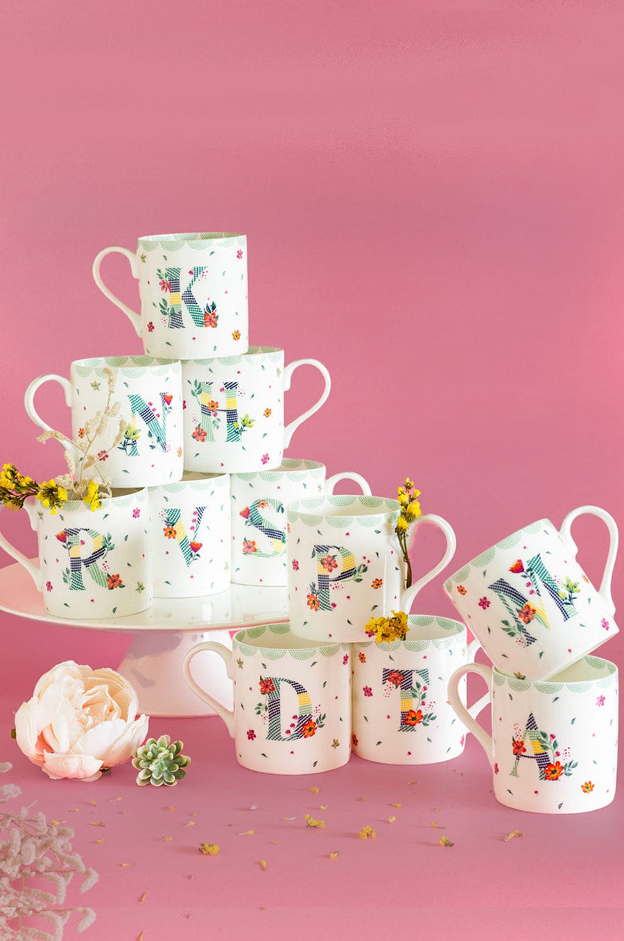 Polka Dots Monogram Mug - A To Z - The Wishing Chair