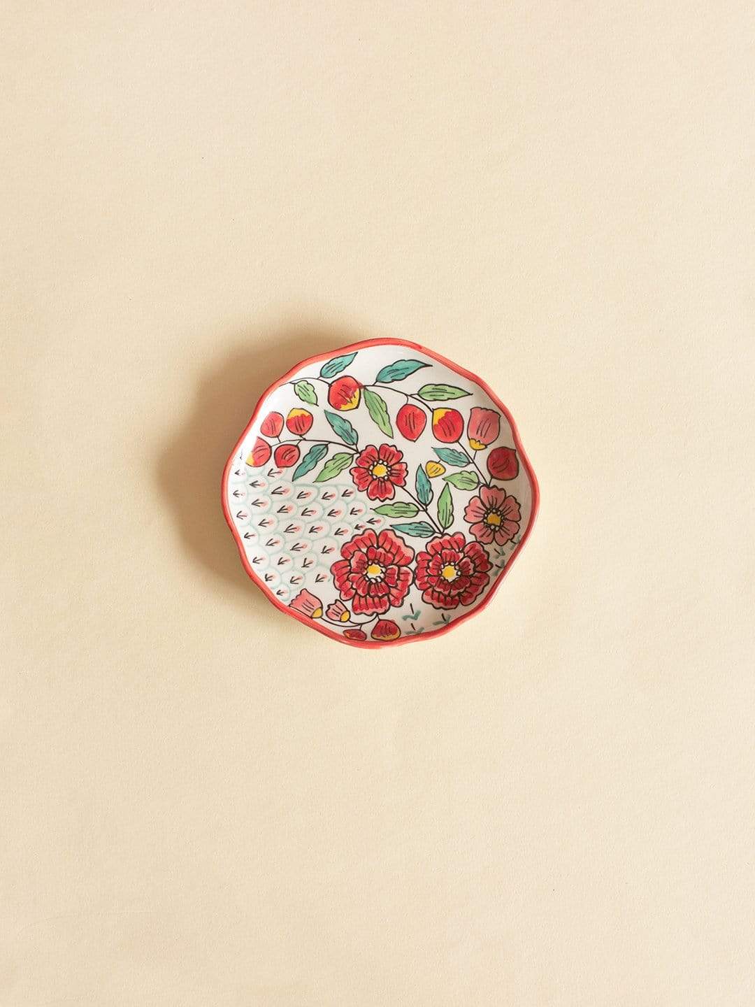 Poppy Petals Handpainted Dessert Plates - Set Of 4 - The Wishing Chair
