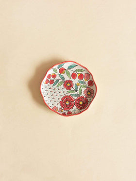 Poppy Petals Handpainted Dessert Plates - Set Of 4 - The Wishing Chair