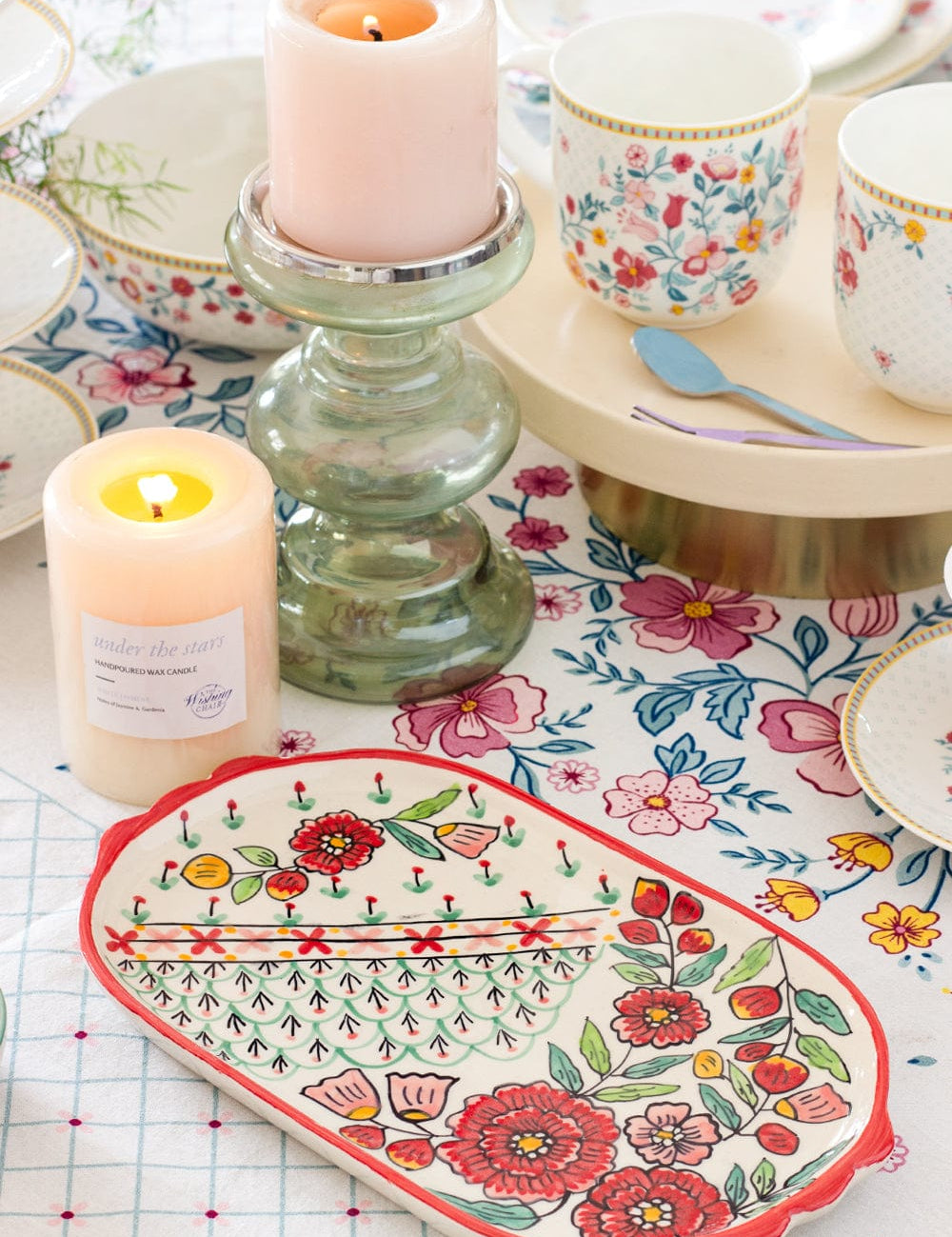 Poppy Petals Handpainted Platter - The Wishing Chair