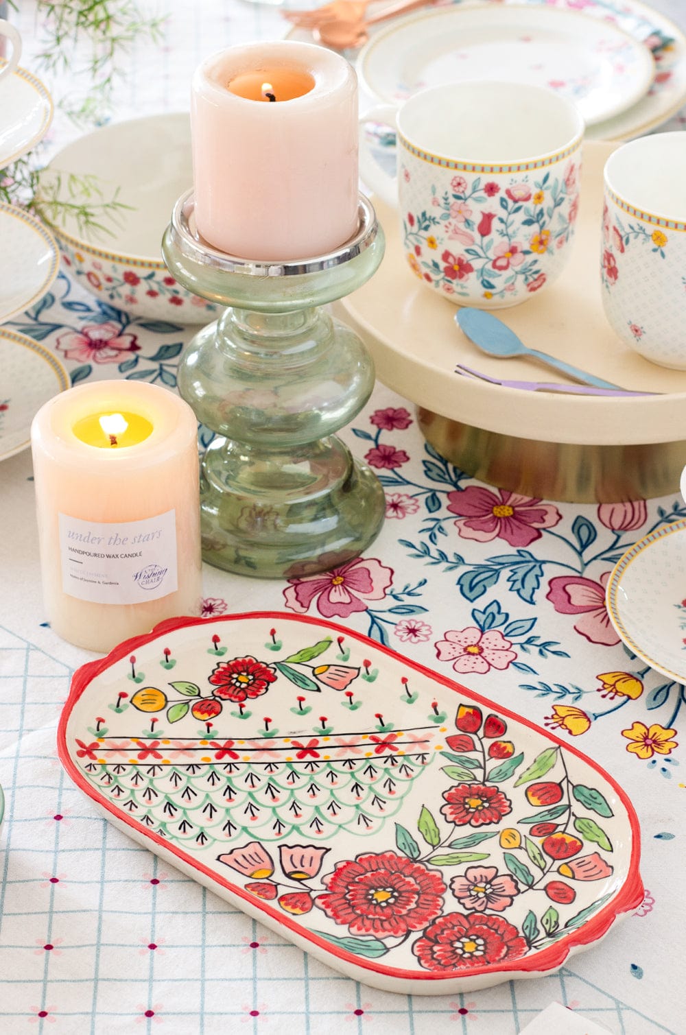 Poppy Petals Handpainted Platter - The Wishing Chair