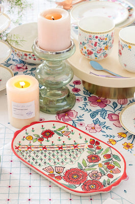 Poppy Petals Handpainted Platter - The Wishing Chair