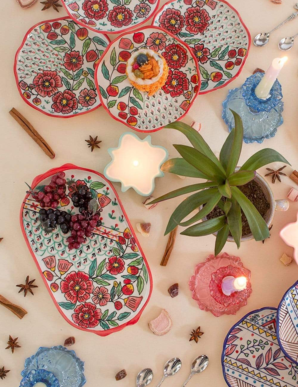 Poppy Petals Handpainted Platter - The Wishing Chair