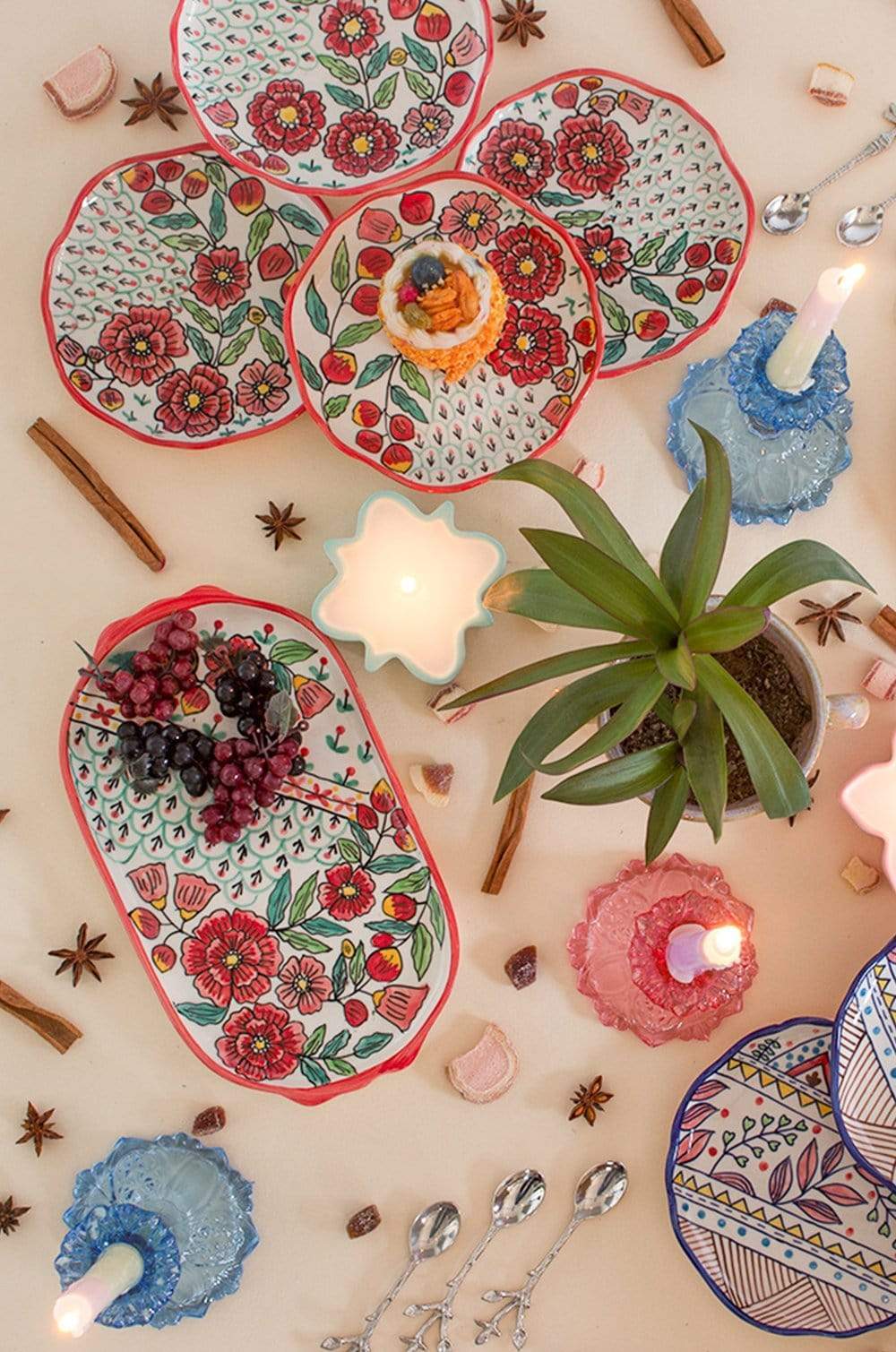 Poppy Petals Handpainted Platter - The Wishing Chair