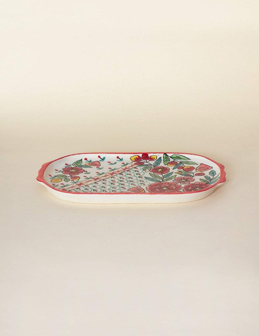 Poppy Petals Handpainted Platter - The Wishing Chair