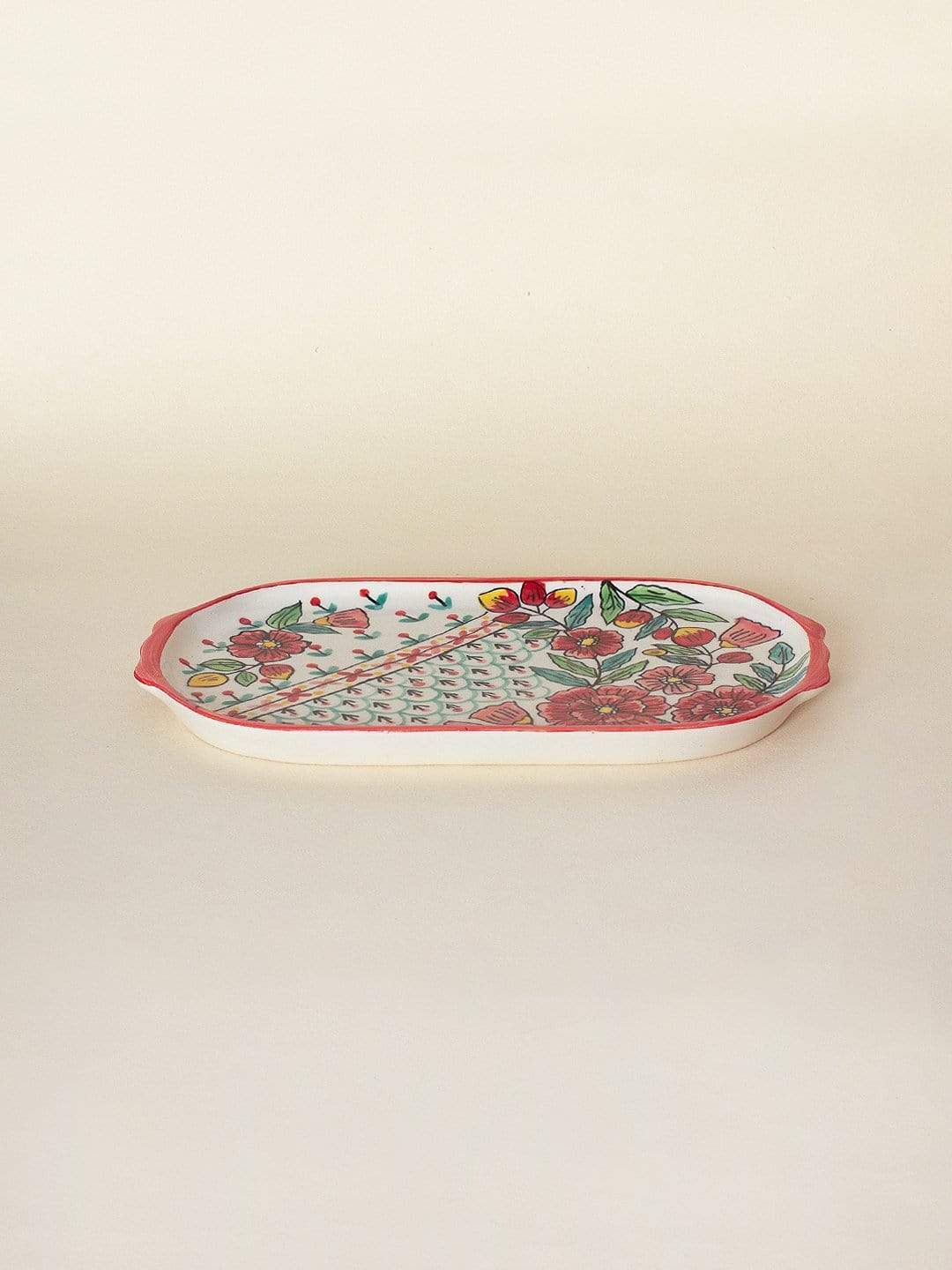 Poppy Petals Handpainted Platter - The Wishing Chair