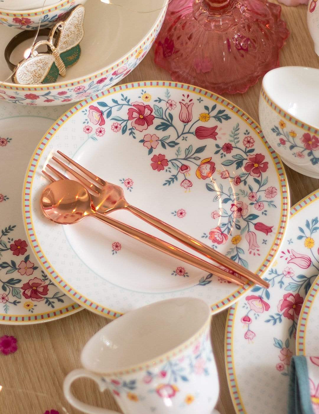 Raindrops And Roses Dessert Plate -set Of 6 - The Wishing Chair