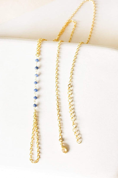 Raindrops Gold Plated Hath Phool with Blue Routile Semi Precious Stones - The Wishing Chair
