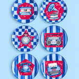 Retro Reverie Wall Plates – Set of 6
