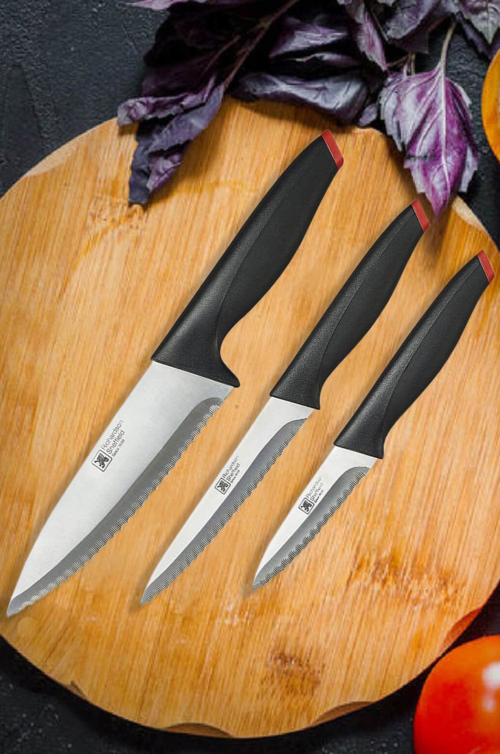Richardson Sheffield Laser Stainless Steel Kitchen Knives- Set of 3 - The Wishing Chair