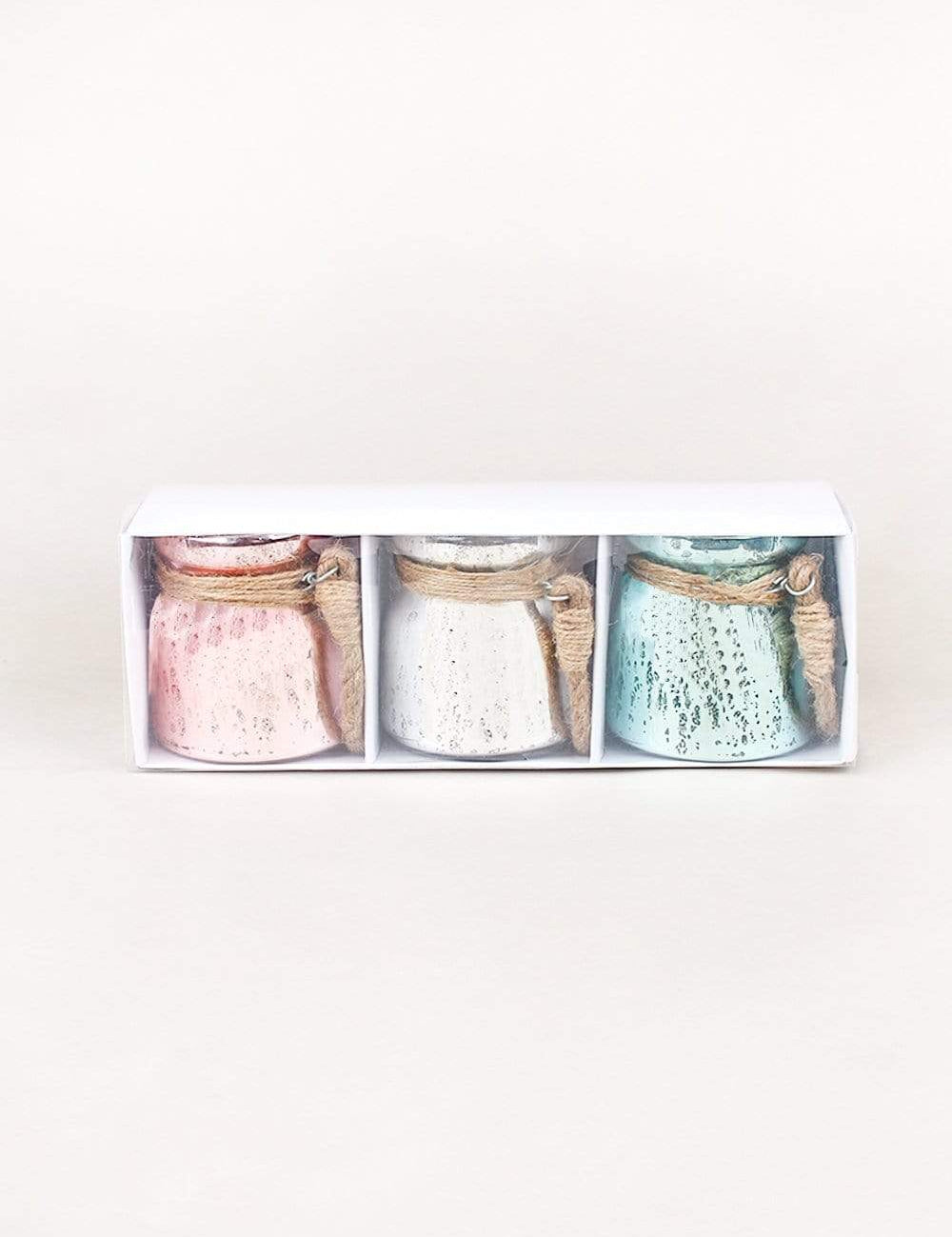 Sparkle Dust Glass Votives with Jute Rope - Set of 3 - The Wishing Chair