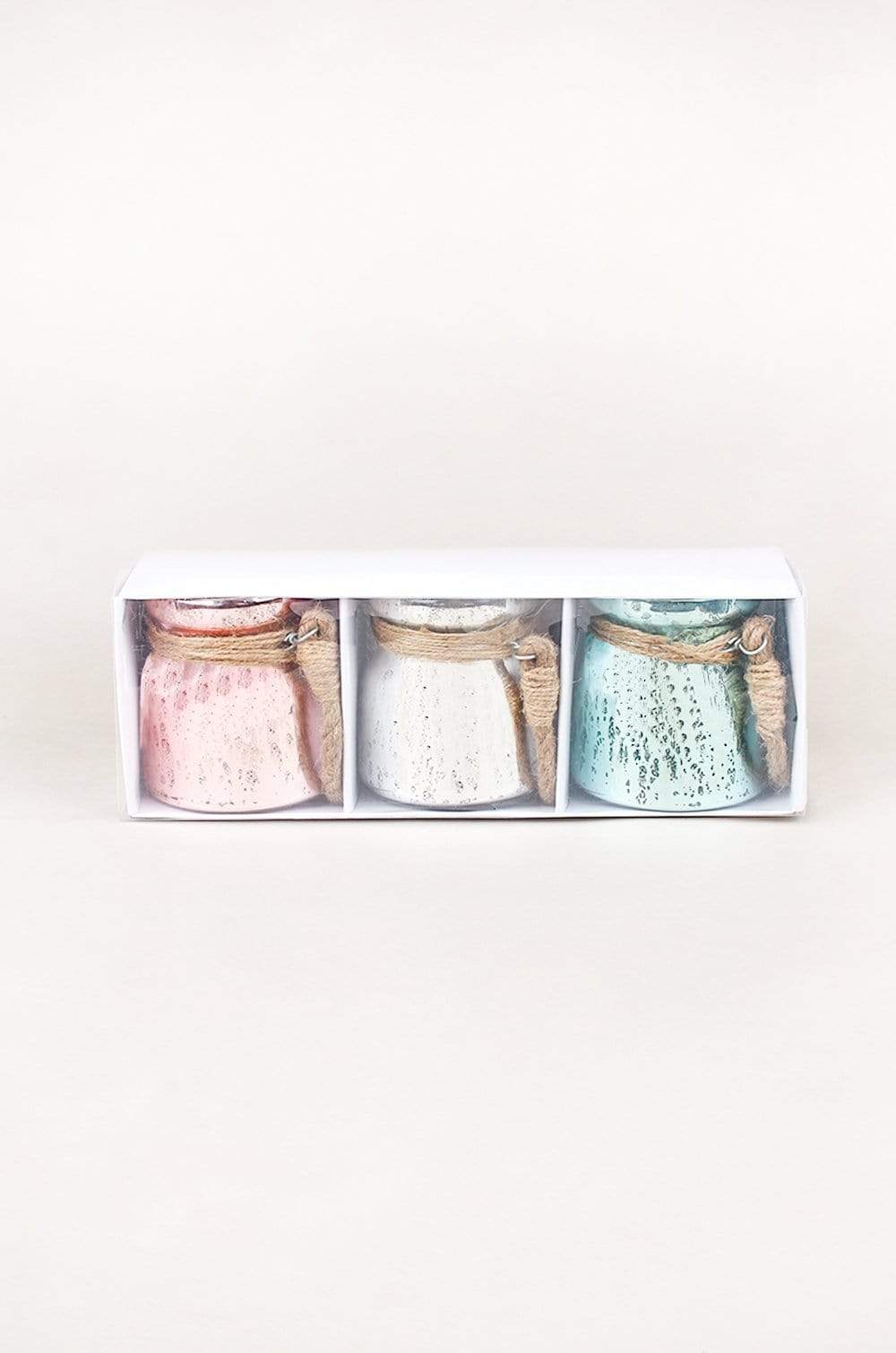 Sparkle Dust Glass Votives with Jute Rope - Set of 3 - The Wishing Chair