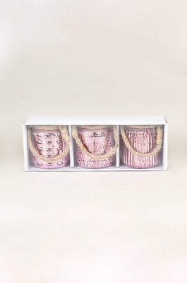 Sparkles Glass Votives with Jute Rope - Set of 3 - The Wishing Chair