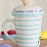 Striped Pig Handpainted Mug with Lid - The Wishing Chair