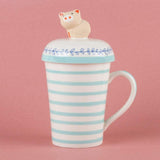 Striped Pig Handpainted Mug with Lid - The Wishing Chair