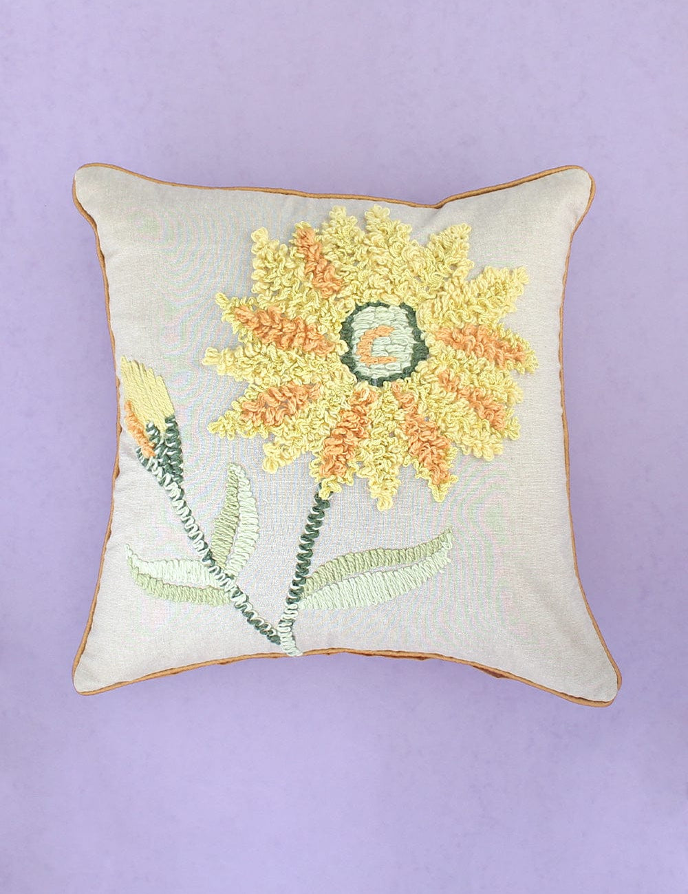 Sunflower Fields Embroidered Cushion Cover - The Wishing Chair