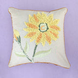Sunflower Fields Embroidered Cushion Cover - The Wishing Chair