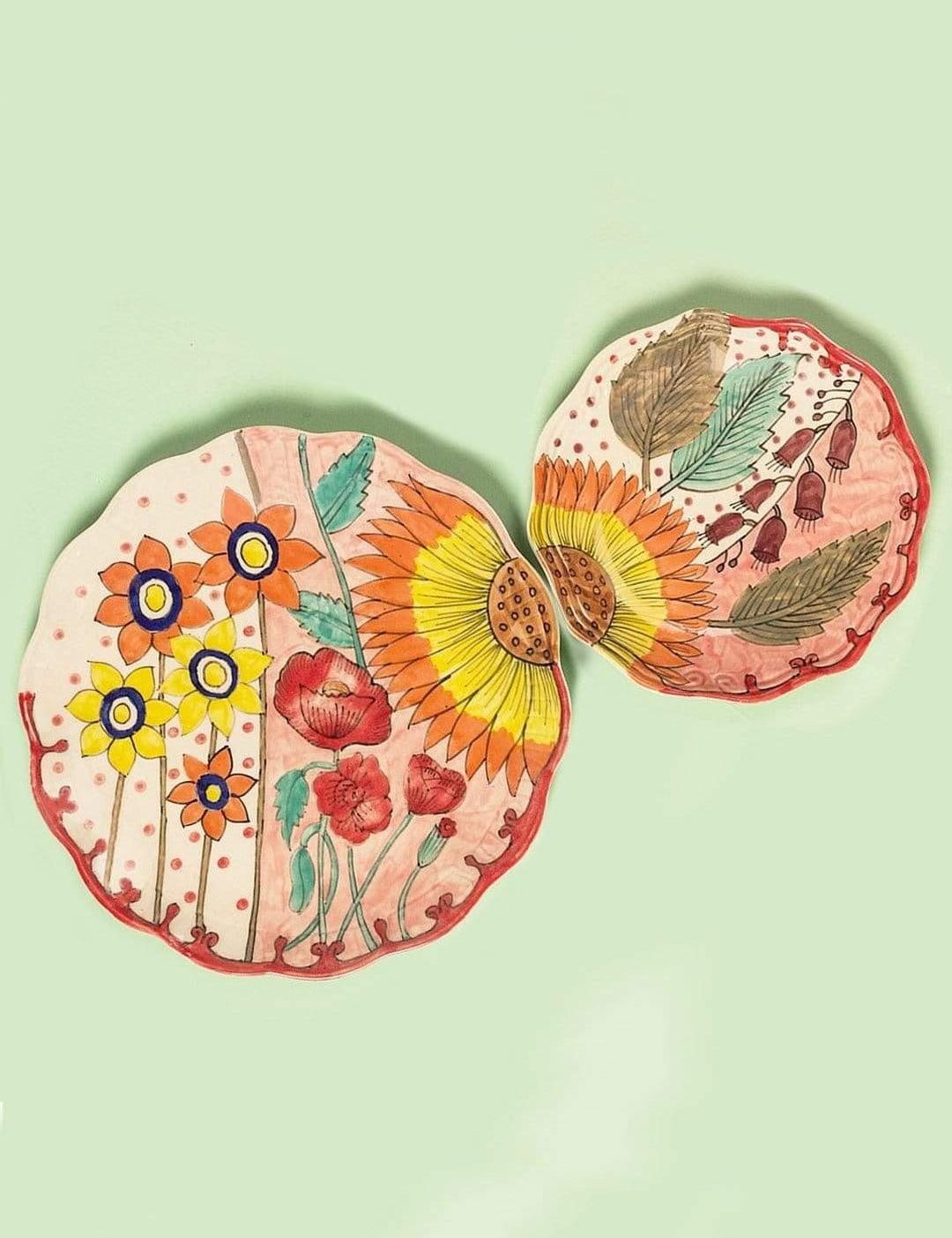 Sunflower Wall Plates - Set Of 2 - The Wishing Chair