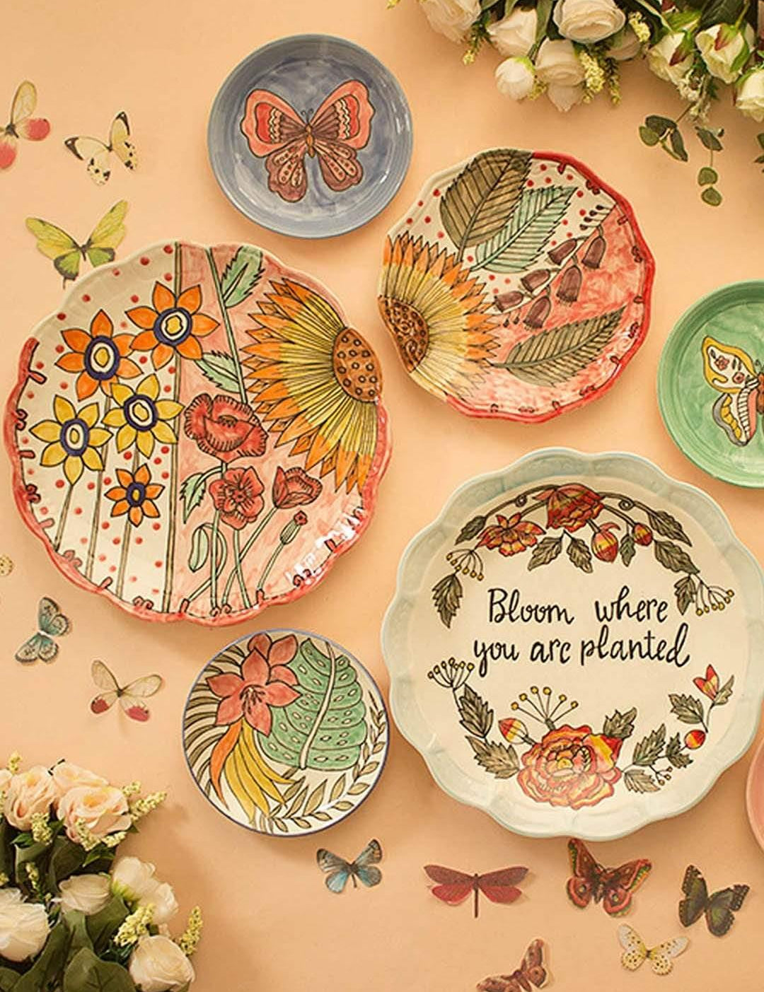 Sunflower Wall Plates - Set Of 2 - The Wishing Chair